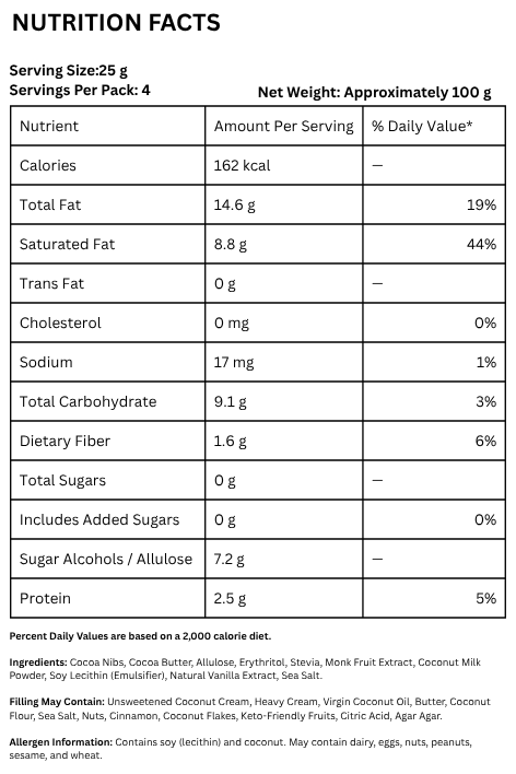 Keto Milk Chocolate Hazelnut Gianduja with Roasted Hazelnuts Fingers (4 × 25 g)