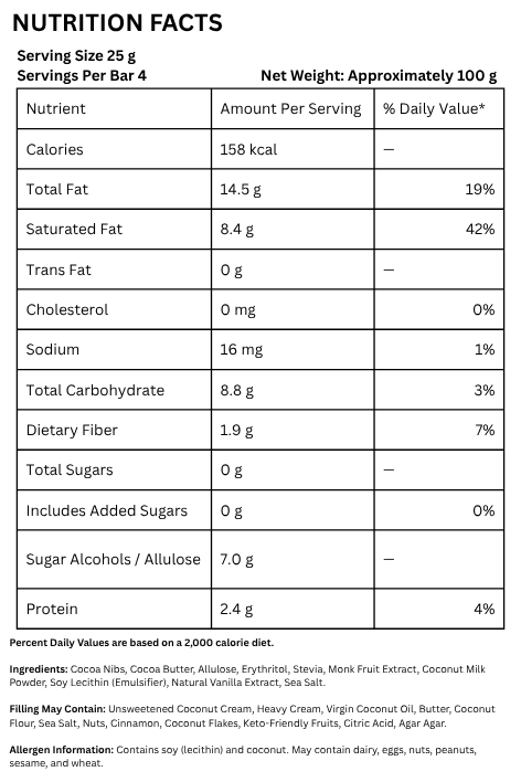 Milk Chocolate Keto Bar 100GM - Almond