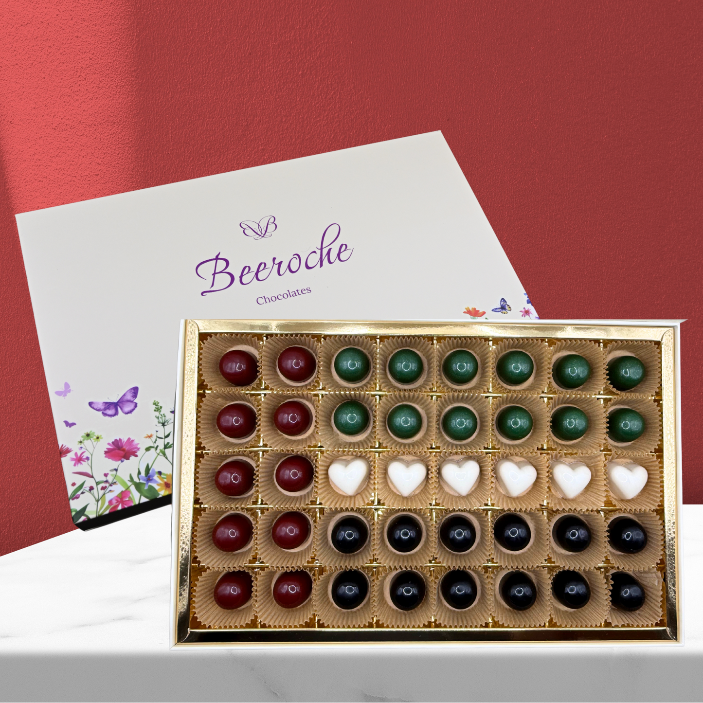 Premium Chocolate Bonbon UAE National Day - 40 Pcs Box Mixed Nuts