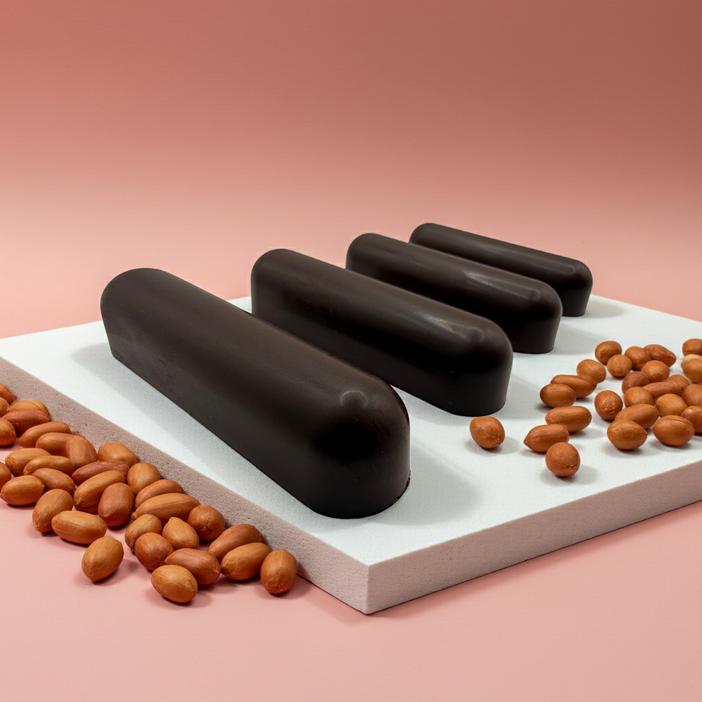 Keto Milk Chocolate Peanut Gianduja with Roasted Peanut Fingers (4 × 25 g)