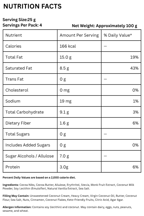 Keto Milk Chocolate Peanut Gianduja with Roasted Peanut Fingers (4 × 25 g)
