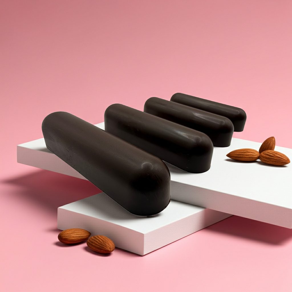Keto Milk Chocolate Almond Gianduja with Roasted Almond Fingers (4 × 25 g)